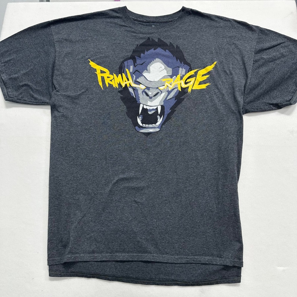 Overwatch Mens 2XL T-Shirt Charcoal Primal Rage Winston Loot Crate Gaming Tee